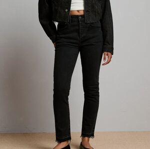 American Eagle AE77 Premium Straight Cropped Jeans, Size 26 Black Jeans, Ae Jean